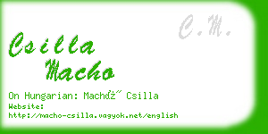 csilla macho business card